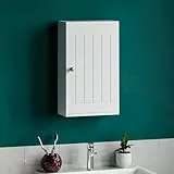 Bath Vida Priano Hängeschrank mit Tür, Bad, Badezimmer, Aufbewahrung, Weiß