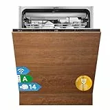 Midea MDWEB1403MB-EA Spülmaschine Vollintegriert 60 cm, 14 Maßgedecke, 9 Programme, Automatische Türöffnung, LED Display, 1/2 Halbe Ladung, Startverzögerung, Geschirrspüler Einbaugerät mit WIFI, 42dB