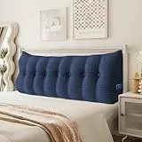 BNCKTRD Lesekissen Dicklich Rückenkissen Lesekissen für Couch, Rückenlehne Kopfende, Dreieckiges Sofakissen Bücherkissen, Wandkissen für Bett Herbst Winter, Kordsamt Marine 200cm