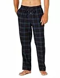 Amazon Essentials Herren Atmungsaktive Flanell-Pyjamahose (Erhältlich In Groß Und Schwer), Schwarz Blau Karomuster, M