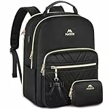 MATEIN Damen Rucksack Mittelgroß, 17,3 Zoll Laptop Rucksack Damen Viele Fächer Große Kapazität Schulrucksack Teenager Diebstahlsichere 2 in 1 mit USB Ladeanschluss für Stadt Reisen， Schwarz