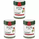 Fuchs Gewürze - Pikant Gewürz - pikantes Allrounder-Gewürz ohne Salz für Rührei oder Steak - natürliche Zutaten - 60 g in wiederverwendbarer, recyclebarer Dose (Packung mit 3)