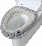 WC-Sitzbezug,Wärmer Waschbar WC Sitz Pad,31cm WC Sitzbezug Toilettensitz,WC-Sitzwärmer,mit Aufhängeschlaufe,weich und warm,waschbar,2 Stück
