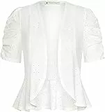 Belle Poque Bolero Shrug für Damen Kurze Ärmel Leichte Offene Front Stricken Abgeschnitten Strickjacke für Kleid Röcke