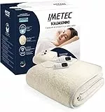 Imetec Scaldasonno Adapto Wärmeunterbett für Doppelbett 150x160 cm, schnelle Erwärmung, personalisierbare Temperatur, 100 % Wolle und Merinowolle, Made in Italy, 2 separate Bedieneinheiten, 6 Temp