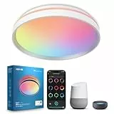 Lepro AI Smart Deckenlampe T1, Spracherkennung/Musik Sync, Deckenleuchte Dimmbar RGBCCT 24W 1800LM IP44 Wasserdicht, Personalisierter KI-Lichtdesigner, WiFi & Bluetooth, Kompatibel mit Alexa/Google