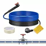 Frostschutz Heizkabel, Ci-Fotto Selbstregulierendes Rohrheizkabel (4M, 15W/M) mit Eingebautem Thermostat zum Schutz von Wasserrohren, Metall-/Kunststoff-Hausrohren, Dachrinnen, Kanalisationsleitungen
