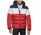 Tommy Hilfiger Herren Hooded Puffer Jacket Daunenoberbekleidung, Midnight/White/Red, XL