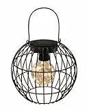 Dehner Solar-Drahtglühbirne, Ø 20.5 cm, Höhe 17.5 cm, Metall, schwarz