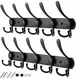 GlazieVault Kleiderhaken wand - Garderobenleiste Edelstahl (2 Stuck), Garderobenhaken Schwere, Garderobe Wandhaken, Wandgarderobe, Hakenleiste (Schwarz)