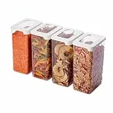 SmartStore Vorratsdosen 1.6L Set mit 4 Stück - 20% bio-basiertes Plastik Aufbewahrungsbox mit Deckel, BPA-frei, Spülmaschinenfest – Stapelbare Aufbewahrungsbehälter für die Küche –12.5 x 9 x 20cm
