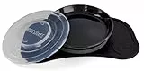 Twistshake Click-Mat Mini + Platte | Anti-Rutsch-Geschirrset für Babys | Babyteller + Baby-Tischset (31x17) | BPA-freier Baby-Entwöhnungsteller | Essenstrainingsplatte für Kinder ab 6m+ | Schwarz