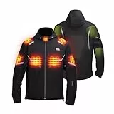 KEMIMOTO Beheizbare Motorradjacke Herren Damen, Heizjacke mit 20000 mAh Akku, wasserdicht winddicht mit Protektoren, Winterjacke für Motorrad, Roller, Biker, Touren