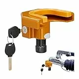 Relaxdays Anhängerschloss für Kupplungen, 2 Schlüssel, Diebstahlschutz PKW, Wohnwagen, Pferdeanhänger, Orange/Schwarz, 1 Stück