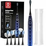 Oclean Elektrische Zahnbürste TravelGo Flow Gift Set, 180 Tage Akkulaufzeit Schallzahnbürste mit Reiseetui, 5 Modi Electric Toothbrush mit 6 Bürstenköpfen für Zahnreinigung, Zahnbürste mit USB, Blau