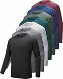 YOIOWVY Herren Langarmshirt T-Shirts 3/5/7Per Pack UPF50+UV Schutz Sonnenschutz Atmungsaktiv Sportshirts Langarm Schutz Schnelltrocknend Langarm Running Tshirts für Männer Tops