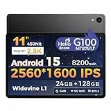 RebotAi Tablet 11 Zoll Android 15, 2560x1600 IPS, Mediatek Helio G100, 24GB(8+16) RAM + 128GB ROM / 1TB TF, Widevine L1 5G Wi-Fi & BT 5.2, 8200mAh Akku 6-Achsen Gyroskop Tablet für Spiele/Videos