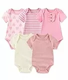 Chamie Newborn Baby Bodysuit Kurzarm für Baby Jungen und Mädchen 0-12M, 5er Pack