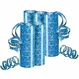 Luftschlangen Metallic Blau, Party Deko - 5 Rollen mit 18 Glitzernden Luftschlangen für Geburtstag -5STK-