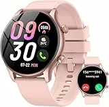 vamout Smartwatch Damen Rund mit Telefonfunktion,1.39' HD Uhr Damen,Fitnessuhr Damen100+ Sportmodi,Smart Watch mit SpO2 Pulsuhr Schlafmonitor,IP68 Wasserdicht,Watches für iOS Android, Roségold