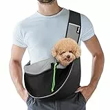 Pawaboo Hundetragetasche, Hundetasche, Verstellbare Tragetasche Hund, Haustier Umhängetasche Transporttasche für Haustiere, Hunde Tragetaschen Tragetücher für Spaziergang Outdoor Reisen - XL, Schwarz