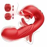 Dildo Vibrator Sex Spielzeug für die Frau G Punkt Vibratoren mit Klitorisstimulation für Frauen mit 10 Zungenlecken 10 VibrationModi 10 Schlagmodi Vibratorensets für Frauen Klitoris Stimulator für Sie