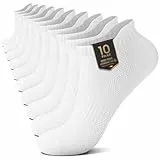 YouShow Sneaker Socken 10 Paar Damen Sportsocken Weiß 39-42 Herren Kurze Atmungsaktiv Laufsocken Baumwollsocken Halbsocken