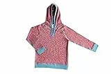 Leela Cotton Kinder Kapuzenshirt Langarmshirt Bio-Baumwolle Kapuzenpullover 2471 (128, Flamme)