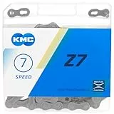 Fahrrad Kette, KMC Fahrradkette, Z7, 1/2' x 3/32', 114 Glieder, 7-fach, 18-21 Gang, grau-braun