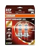 Osram NIGHT BREAKER 220, H7, +220% mehr Helligkeit, Halogen-Scheinwerferlampe, 64210NB220-2HB, Faltschachtel (2 Lampen), white
