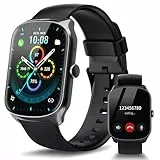 STECEi Smartwatch für Herren & Damen, 1,95'' HD Curved-Display, Bluetooth-Anruf entgegennehmen/tätigen, 112 Sportmodi, Fitnessuhr mit Schrittzähler/Schlafanalyse/Pulsmesser, IP68 wasserdicht, Schwarz