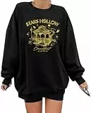 NANYUAYA Sweatshirt Damen Oversized Pullover Ohne Kapuze Sweatshirt mit Druck Damen Rundhals Langarm Casual Oberteile