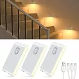 WILLED treppenlicht mit bewegungsmelder, Aufladba LED Nachtlicht mit bewegungsmelder, 3 Stück Bewegungsmelder Licht, Nachtlicht Kinder für, Treppe，Schlafzimmer, Wohnzimmer, Flur, Küche, Badezimmer.