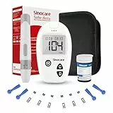 Blutzuckermessgerät Set mit Teststreifen 25 und 25 Lanzetten, Zuckermessgerät Spart-Set, sinocare Safe-Accu Glucose Monitor Glucometer, Schmerzfrei für Blutzuckerkontrolle, mg/dL