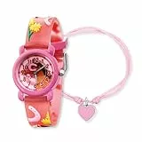 Engelsrufer Herzengel Kinder Uhrenset mit Pferd Motiv - analoge Armbanduhr, robustes Kunststoffgehäuse, weiches Band, 27mm, 3ATM mit passendem Nylonarmband und Stiftemäppchen
