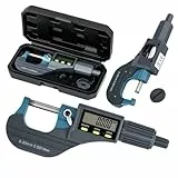 Tolesum Digitales Mikrometer 0-25mm Mikrometerschraube Digital mit LCD-Display, Bügelmessschraube Elektronisch, 0.001mm Hohe Präzision, mm/Zoll für Werkstatt & Heimwerker