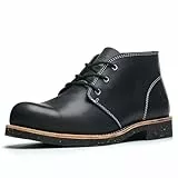 SL-Saint Handgefertigte Klassische Chukka-Stiefel Für Männer Mode Echtes Rindsleder Bequeme Schuhe 5‘’ Geschnürt (Schwarz Leder, Erwachsene, Herren, 43, Numerisch, EU Schuhgrößensystem, Breit)