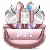 Nerunsa Bluetooth Kopfhörer, Kopfhörer Kabellos Bluetooth 5.4 3D HiFi Stereo, Kopfhörer mit ENC Noise Cancelling Mics, IP7 Wasserdicht Ohrhörer, 50 Std Spielzeit Kabellose Kopfhörer mit LED-Anzeige