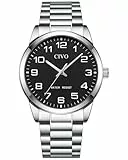CIVO Uhren Herren Silber Armbanduhr: Casual Analog Quarz Leicht Lesbare Herrenuhr - Edelstahl Wasserdicht Herren Uhr