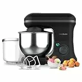 Cecotec Rühr- und Knetmaschine Cecomixer Merengue 5L 1200 Ice-Cream Schwarz. 1200 W, 5-Liter-Schüssel aus Edelstahl und Zubehör zum Schlagen und Kneten, inklusive Funktion zum Eiscreme machen