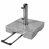 Doppler Active Trolley Granitsockel – 50 kg mit ausziehbarem Zuggriff und Rollen – Für Sonnenschirme – Rostfrei