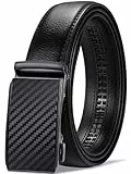 GSG SINCE 1998 Gürtel Herren Automatik Ratsche Ledergürtel 35mm Breit Größe Angepasst ohne Löcher Gürtel Herren für Anzug und Business Kleidung
