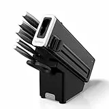 Ninja StaySharp Messerblock mit integriertem Schärfer, scharfes 6-teiliges Messerset mit 5 verschiedenen Messern und 1 Schere aus Edelstahl, Anthrazit, K62006EUUK