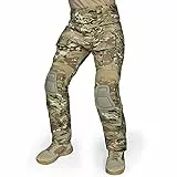 IDOGEAR Herren Kampfhose G3 Taktische Hose mit Knieschützern für Militärjagd Angeln Outdoor Cargohose Multitaschen Verstellbar (Multi-camo, 34W x 32L)