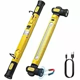 AUTOUTLET LED Arbeitsleuchte, Wiederaufladbare 6000mAh Echte 3000LM, Motorraumleuchte Werkstattlampe mit Magnet, 360° Haken, 3 Modi & 180° Drehbar, Mechanikerleuchte für Camping/Garage/Werkstatt usw
