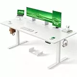 Marsail Elektrisch Höhenverstellbarer Schreibtisch 180x80, Max 100 kg, Robuster Metallrahmen, Vierteilige Tischplatte, Bürstenloser Motor, Leise Funktion, Höhenverstellbarer Tisch für Home Office