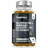 Multivitamin Gummies für Männer - Mit Maca, Zink, Vitamin C, Selen, Jod, Vitamin B Komplex, Kalzium - 90 fruchtige Gummibärchen - Vitamine & Mineralstoffe - Pfirsich & Orangengeschmack - WeightWorld