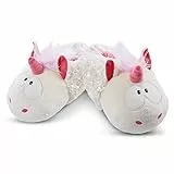 NICI Hausschuhe Einhorn Theodor im Schneeanzug Gr. 38-41 M I Plüsch-Hauschuhe für Kinder I Warme Kuscheltier Hausschuhe für Mädchen & Jungen – 48169, Weiß