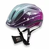 KED Meggy II Trend | Kinder Fahrradhelm Insektenschutznetz Integriertes LED-Rücklicht maxSHELL Technologie, Stars Pink Aqua, 52-58 (M)