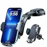 HTU【Upgrade Biegbarer Arm Handyhalter Auto【Starker Saugnapf & Haken】 360°drehbare Handyhalterung für Windschutzscheibe Armaturenbrett Lüftung,KFZ Handy Halterung für iPhone Samsung((Schwarz)